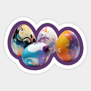 Easter painted eggs Sticker